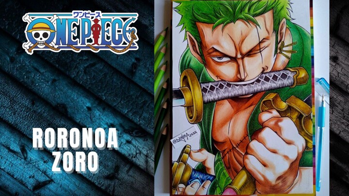 Menggambar Roronoa Zoro Anime [One Piece] Seperti Hasil Print Kah?? Ini Dia Prosesnya 🔥