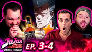 JoJo's Bizarre Adventure Part 3 Episode 3 and 4 REACTION - Stardust Crusaders