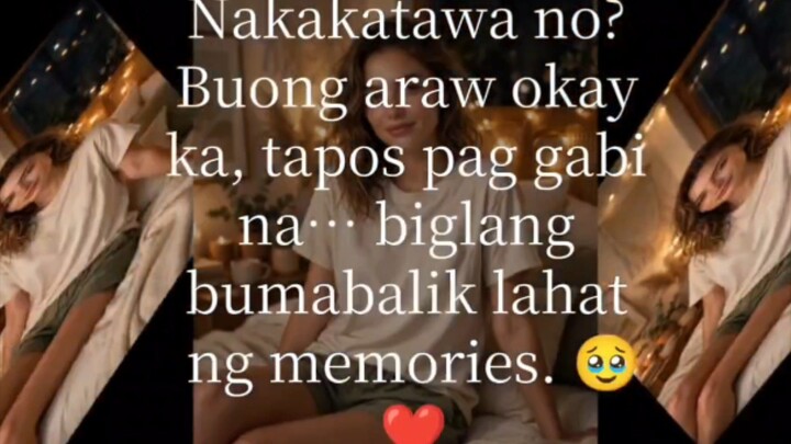 Good night 🌙✨ Nakakatawa no? Buong araw okay ka, tapos pag gabi na… biglang bumabalik lahat ng memo