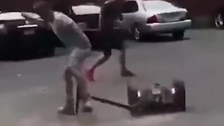 Precious early footage of balance bikes befriending humans