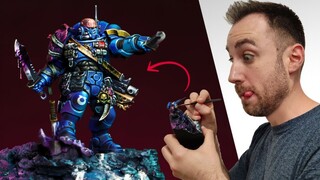 [Painting] A big guy made a realistic model scene of Warhammer 40K Leviathan Big Pack Space Marine |