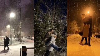 在这浪漫的雪夜里 我有幸和你共舞一曲吗？