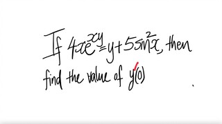 If 4xe^(xy)=y+5sin^2(x) then find the value of y'(0)