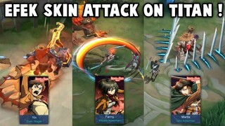 BUSET, EFEK SKIN MLBB X ATTACK ON TITAN !! YIN, FANNY DAN MARTIS !! AUTO BELI INI SIH !