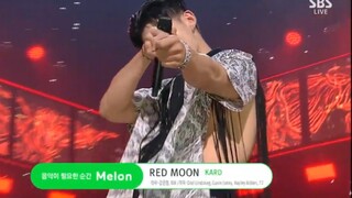 BM终于漏肉了！尖叫！鸡笼放好了！KARD《RED MOON》200301人气歌谣打歌舞台
