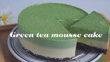 The matcha and mousse cake made without using the baker