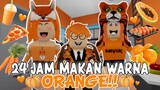 24 JAM MAKAN WARNA ORANGE!!🍊🧡 | ROBLOX BROOKHAVEN INDONESIA 🇮🇩 |