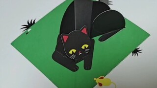 A handmade 3D black cat pop-up book I funded through crowdfunding—so adorable!