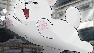(ล่าสุด) ลูกสุนัขและหมาป่าตัวใหญ่ที่สนุกสนานกำลังเล่นหิมะด้วยกัน!