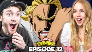 ALL MIGHT VS THE VILLAINS! GO BEYOND, PLUS ULTRA!! | My Hero Academia S1E12 REACTION