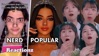 Korean Girls React To TikTok's Nerd vs Popular | 𝙊𝙎𝙎𝘾