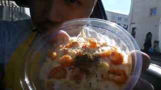 ASMR EATING SOUNDS _ MUKBANG- CRAYFISH MANGO SALAD AND CORN BREAD