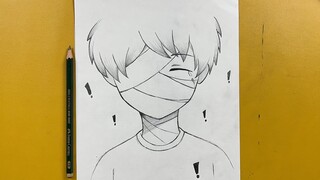 Easy anime for beginners | how to draw injured boy step-by-step