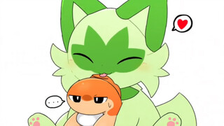 [Pokémon] Grass cat licks sashimi(?) for 30 seconds