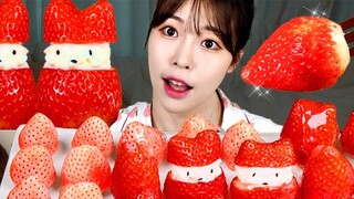 【SULGI】Musim stroberi musim dingin｜Stroberi berbentuk Santa Claus｜Cake Cakezi mengucapkan Selamat Na