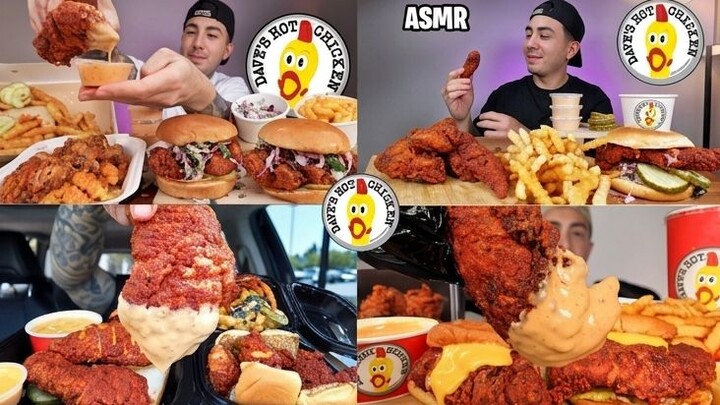 DAVE’S HOT CHICKEN COMPILATION MUKBANG ASMR | SPICY, CRISPY & JUICY EATING SOUNDS