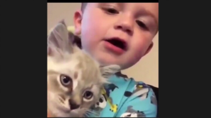 "Cute Kid Teases Cat"
