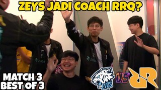 ZEYS JADI COACH RRQ APA GIMANA INI DI MATCH 3??? ADA DI BACKSTAGE RRQ COY ORG INI!!