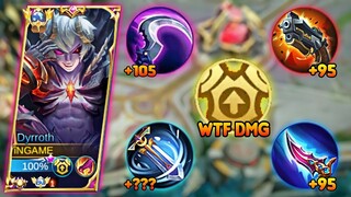 GLOBAL DYRROTH NEW BUILD & EMBLEM FOR DAMAGE HACK IS HERE 100% BRUTAL | MLBB