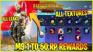 M9 Royal Pass Full Rewards | 1 to 50 Rp Rewards | Mythic Outfit |PUBGM