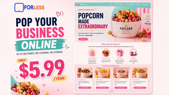 How to Build a Beautiful Popcorn Website for Only $5.99/Year (Step-by-Step) | Forless