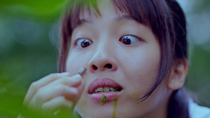 To get into a prestigious school, the girl frantically devours locusts and frogs, unaware that her b