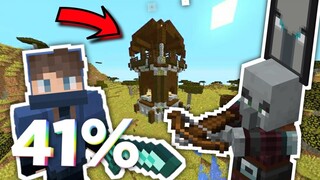 Minecraft PE - Invadi uma base Pillager | Gameplay Survival 41%