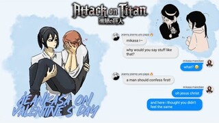 jeankasa on valentine's day | mikasa confesses to jean ft. ereri, aruani & mobhan [aot]