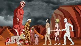 Eren Titan, Female Titan, Warhammer Titan vs Armored Titan, Colossal, Jaw Titan   Drawing Cartoons 2