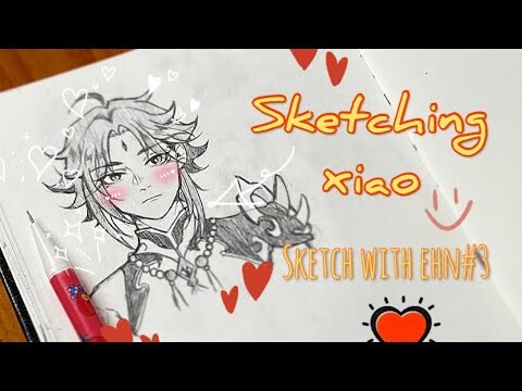 Sketch with Ehn#3||Sketching Xiao(Genshin Impact)|+Chill Playlist