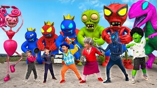 TEAM Scary Teacher 3D & Roblox Rainbow Friends (BLUE) Battle Challenge VS TEAM Mommy Long Les Zombie
