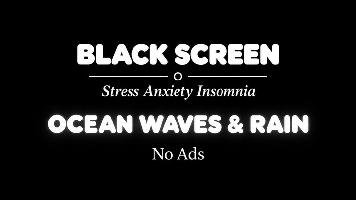 Is This the Perfect Background to Sleep Deeply? Ocean Waves & Gentle Rain | Black Screen ASMR