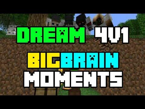 Dream Minecraft Speedrunner vs 4 Hunters Best/Lucky Moments | Big Brain