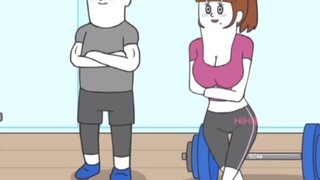 Funny Japanese comics: gym hotties