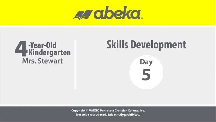 Abeka K4: Day 005 - Activities (Skills Development)