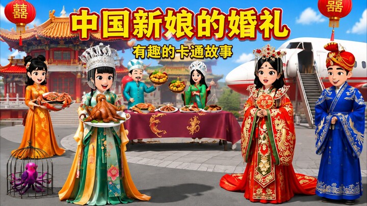 Chinese Bride Wedding Story 👰中国新娘的婚礼故事 👰 | 中国传统婚礼 | 有趣的卡通故事