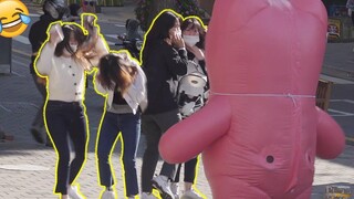 เสียงกรีดร้องที่บ้าคลั่งที่สุดเท่าที่เคยมีมา หมีสีชมพูยักษ์ Prank