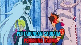 Pertarungan Kawaki melawan Boruto yang sedang kerasukan Momoshiki