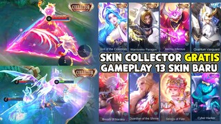 SKIN COLLECTOR GRATIS ! 13 NEW SKIN GAMEPLAY, KISHIN DENSETSU, STARLIGHT, EPIC, MPL