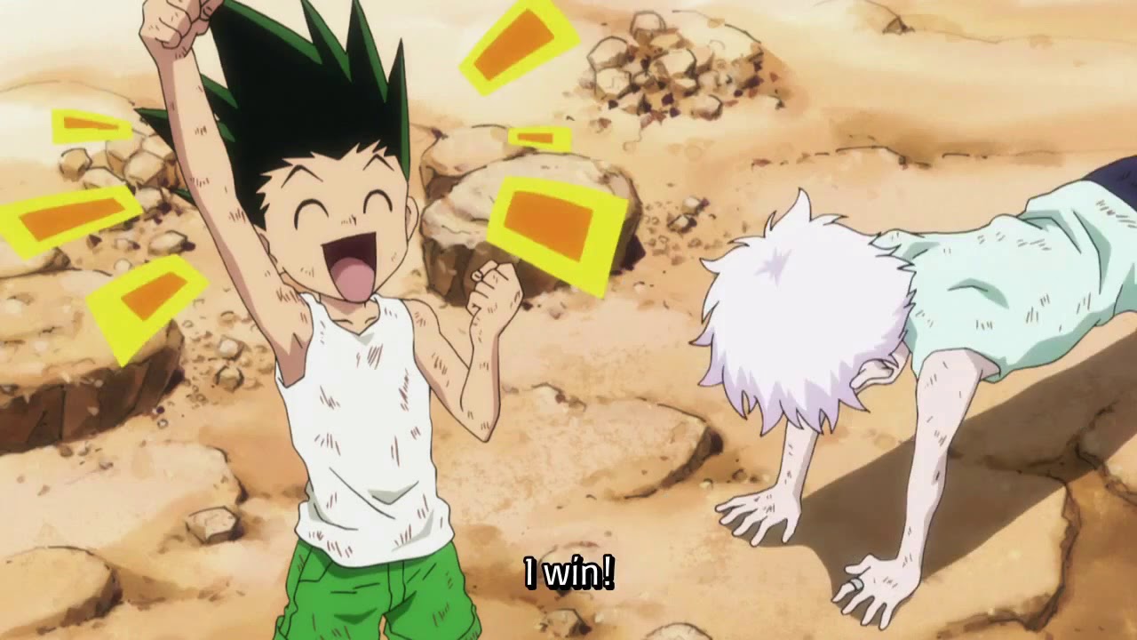 Hunter X Hunter 2011 Gon Killua Kite How to resolve a fight for who will  fight firstrock paper scissors of course