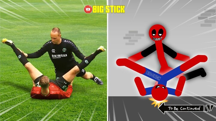 8 Min Real Football vs Stickman | Stickman Dismounting funny moments | Best Falls #34
