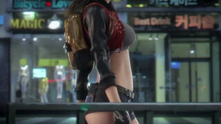 The beautiful girl deals with the enemies in a cool way