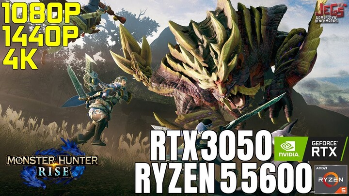 Monster Hunter Rise | Ryzen 5 5600 + RTX 3050 | 1080p, 1440p, 4K benchmarks!