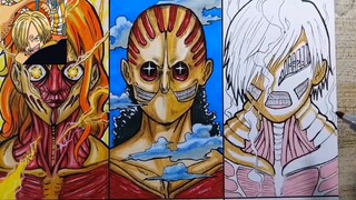 What kind of Straw Hat Pirates can be drawn using the style of Attack on Titan?