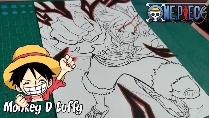 drawing art one piece part 1 monkey D Luffy