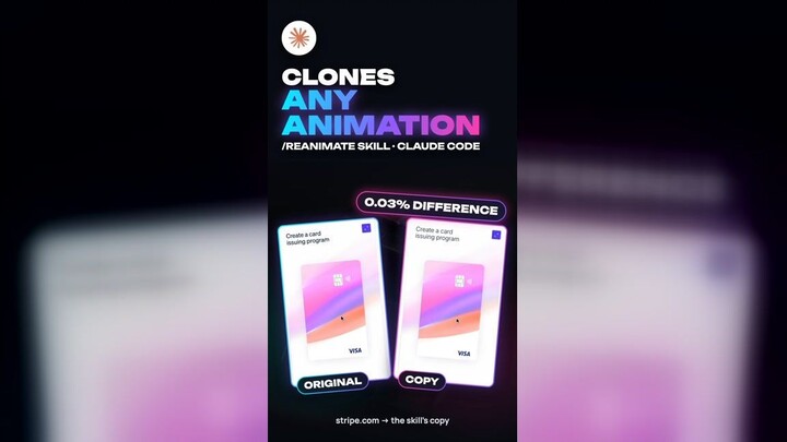 Claude Code clones any animation frame by frame: the /reanimate skill