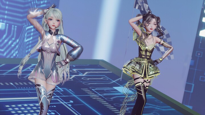 [ส่องแสงและอบอุ่น MMD] สาวมอเตอร์ไซค์ที่สดใสและเบ่งบานเสียงพราวและไซเบอร์อันอบอุ่น Nikki ไล่แสงเสียง