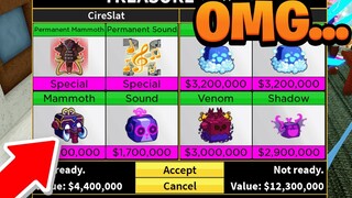 Trading NEW UPDATE 20 FRUITS PERMENTALY for 24 HOURS in Blox Fruits Roblox