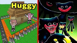 HEBI THỬ THÁCH 24 GIỜ BẢO VỆ NHÀ KHỎI HUGGY WUGGY BLACK TRONG MINECRAFT*HUGGY TRỞ LẠY