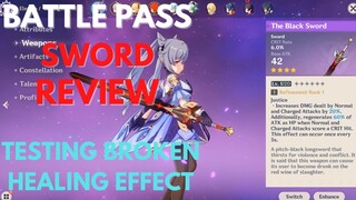 Battle Pass Sword Review - Black Sword (Insane Healing) - Genshin Impact